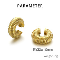 Boucles d'oreilles de déclaration légères de haute qualité évider bijoux plaqués or Clip en acier inoxydable sur boucles d'oreilles