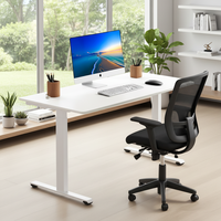 Bureau assis-debout électrique moderne à double moteur, réglable en hauteur, avec plateau en bois, convertible et intelligent pour mobilier commercial