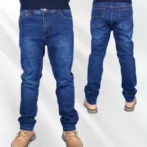 Nordic Style Mid Blue Distressed Denim Jeans Mannen Kleding Jeans Heren Denim Jeans