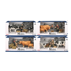 Divertido figuras de animales de juguete de plástico de las vacas con humanos - Product Image 4