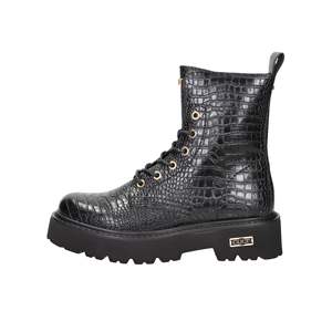 Stivaletti da donna Cult con stampa coccodrillo nera e suola platform - Product Image 1