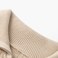 Ensemble 2 Pièces Chaud et Épais Tricoté pour Femmes en Coton Jacquard Élasthanne à Fermeture Éclair