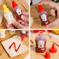 Bouteille de ketchup miniature portable de voyage, récipient pour mayonnaise et sauce tomate, distributeur de moutarde, petite bouteille de sauce à presser avec bouchon à bec
