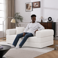 Sofá Cama Modular Plegable Convertible, Sofá de Dos Plazas con Esponja de Alta Densidad para Apartamento, Sala de Estar, Hotel, Diseño que Ahorra Espacio
