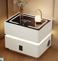 Prix de gros Meubles de chambre, salon et bureau, Tables de chevet modernes à 2 niveaux en bois intelligentes à 2 tiroirs pliables pour hôtel