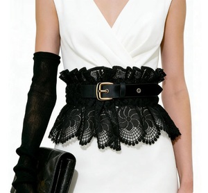 belt for black lace dress Sheer V-neckline Tulle Wedding Dress with Black Belt – loveangeldress
