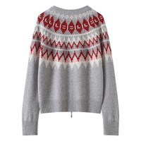Großhandel Rundhals Doppelt Dicker Kaschmir-Cardigan Mantel Damen Locker Sitzender Temperamentvoller Lässiger Schlanker Pullover
