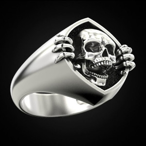 Anello Gotico Vintage con Teschio per Uomo, Stile Punk, Anello di Tendenza, Accessorio per Feste e Uso Quotidiano - Product Image 4