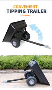 Remorque de transport tout-terrain robuste de 295 kg avec plateau basculant et cuve antirouille pour travaux extérieurs - Product Image 2