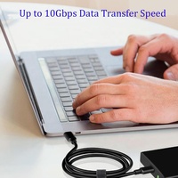 Hochgeschwindigkeits-10Gbps-Datenübertragung 3A 60W USB 3.0 zu Typ-C Verlängerungskabel für Computer Kopfhörer SSD/HDD