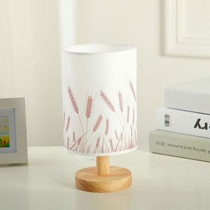 Simple Fabric Wooden Base Night Lamp Soft <b>Light</b> Cozy Atmosphere Wooden Table Lamp for Bedside - Product Image 4