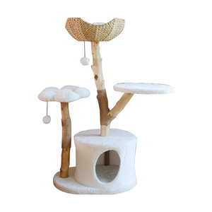 オーディックスタイルミニマリスト木製猫登山フレーム草織り猫の木シサル付きカートンパック - Product Image 2