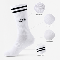 Chaussettes de sport personnalisées avec logo, chaussettes de sport respirantes et rembourrées pour la course à pied, la salle de sport et l'entraînement