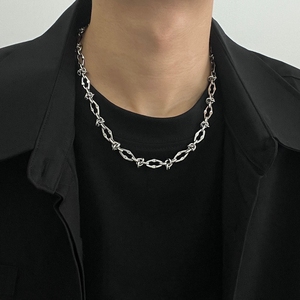 VAF 45/50/55/60CM Labios Espina Hebilla Costura Collar Acero Inoxidable Estilo Fresco Labios Und Dornen Halskette - Product Image 5