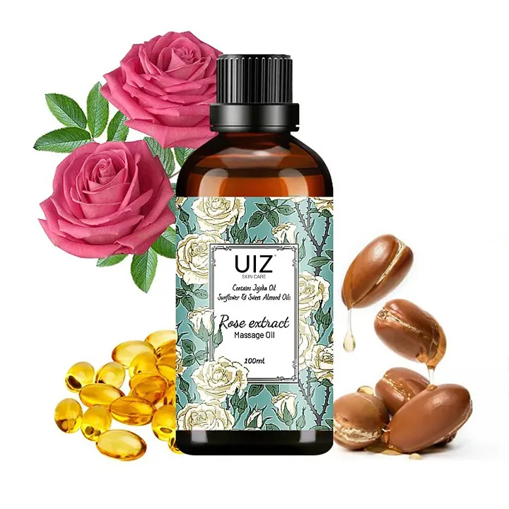 Rose chiết xuất dầu Massage Vitamin E Jojoba hạt giống dầu bôi trơn làm mới toàn thân Huile De massage cuộn trên tinh dầu (mới)