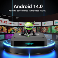 Boîtier TV intelligent Q96 V06 Android 14, lecteur multimédia 4K/8K UHD avec HDR10+, streaming double Wi-Fi