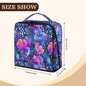 Australian Collection Dot Pattern Portable <b>Make</b> <b>Up</b> Organizer <b>Pouch</b> Brush Holder Travel Stand-<b>up</b> Cosmetic Bag with Handle - Product Image 3