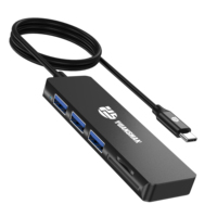Adaptateur multiport pour concentrateur USB-C à 5 ports avec emplacements pour cartes USB 3.0, USB 2.0, SD et TF pour MacBook, iPad, Chromebook, PC, etc.