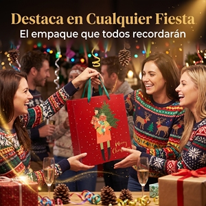 Bolsa Navideña al por Mayor con Diseño Festivo en Rojo, Empaque Personalizado para Regalos <span class=keywords><strong>de</strong></span> <span class=keywords><strong>Navidad</strong></span>, <span class=keywords><strong>Cesta</strong></span> y Regalo Corporativo - Product Image 3