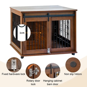 Gabbie e Casette di Lusso in Legno per Animali Domestici, Design a Due Porte, Ampio Spazio Regolabile per Cani Grandi e Altri Animali - Product Image 2