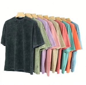 T-shirt Homme Oversize Style Vintage 2026, Délavé Minéral et Acide Personnalisé, en Coton Lourd Peigné 100% Écologique à Séchage Rapide - Product Image 1