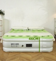 Matelas Gonflable Queen Size Prix Usine Design Floqué Moderne Pompe Électrique Intégrée Pliable Hôpital Salle à Manger