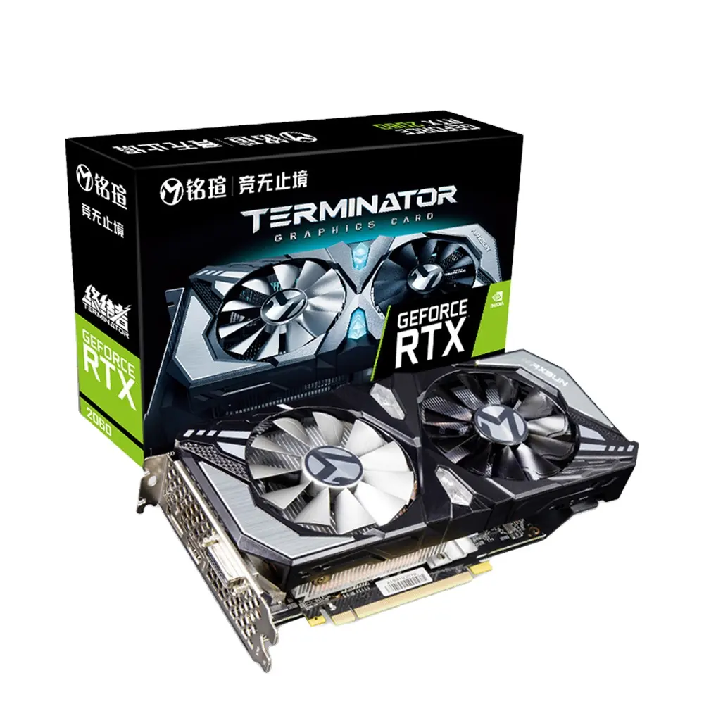 MAXSUN kartu grafis RTX2060 Terminator 6G 14000MHz GDDR6 192bit 1365MHz PCI Express X16 3.0 12nm DP kartu video DVI