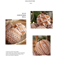 Nouvelles Boules de Noël 2027, Ensemble de 12 Boules de Noël Vintage Couleur Pain d'Épices pour la Décoration de l'Arbre de Noël
