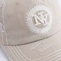 Cool and Trendy NY 3D bordado sin estructura Vintage lavado gorra de béisbol moda Casual papá gorra para hombres y mujeres al aire libre