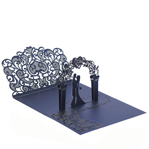 Carte de vœux 3D dorée gravée au laser, carte de bénédiction, carte d'invitation, invitation de fiançailles, en stock en usine - Product Image 4