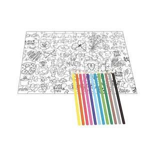 Puzzle da colorare per pittura in bianco spesso e robusto personalizzato da 100 pezzi per bambini disegno fai da te