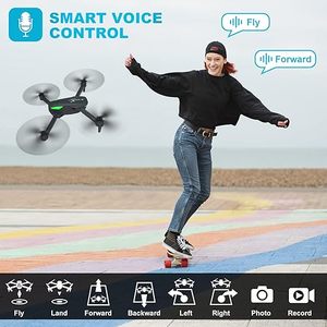 Foldable RC Quadcopter Drone with 1080P <b>Camera</b> for Beginners & Adults Voice <b>Control</b> Gesture Selfie Altitude Hold One Key Sta - Product Image 2