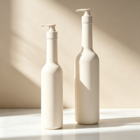 Nouvelle bouteille pompe à lotion en HDPE écologique à col long et fin, 300 ml/500 ml/800 ml, contenant en plastique en forme de vin pour sérum de soin de la peau