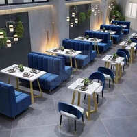 Meubles de restaurant, vente chaude, meubles de salle à manger de luxe léger, table et chaise de café, canapé de restaurant, banquette
