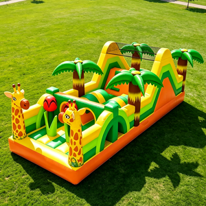 Parcours d'obstacles gonflable avec château et toboggan, taille personnalisée, pour événements sportifs pour enfants, location et vente - Product Image 4