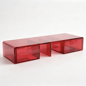Custom Multi-Color Acrylic Desk Organizer Monitor Stand Drawer Storage <strong>Keyboard</strong> Holder Translucent Clear Computer <strong>Riser</strong> - Product Image 1
