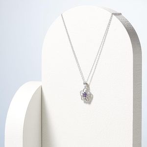 Exquisito collar con colgante de flor de Sakura, regalo de aniversario de circón para mujeres y niños - Product Image 3