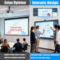 Pizarra Digital Inteligente Interactiva IBoard de 98 Pulgadas con Panel LED 1080p, 20 Puntos de Tacto con Lápiz/Dedo, Multifuncional, Marco Metálico