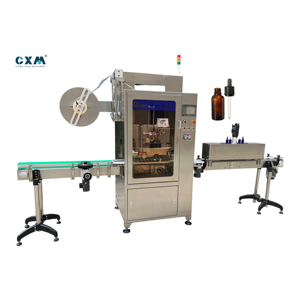 Machine d'étiquetage automatique de manchons rétractables pour bouteilles, en acier inoxydable SUS304, certifiée CE, avec écran tactile PLC, pour boissons et aliments - Product Image 1