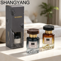 Bouteille diffuseur d'arômes en verre volcanique 120 ml, luxe, vide, sans plomb, sans alcool, avec bouchon noir