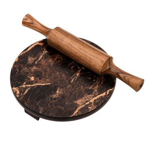 Premium wooden Chakla Belan Set with Wooden <b>Rolling</b> <b>Pin</b> for Roti Chapati Paratha and Baking Kitchen Use - Product Image 6