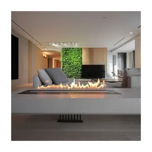 Intelligent Fireplace C Shape 1500mm Triple Side Openning Inserted Intelligent Bio Ethanol Fireplace