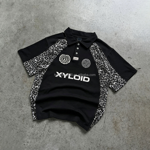 Camisetas de polo de rugby personalizadas con diseño de guepardo, camisetas de polo de leopardo transpirables, bordadas e impresas para hombre. - Product Image 1