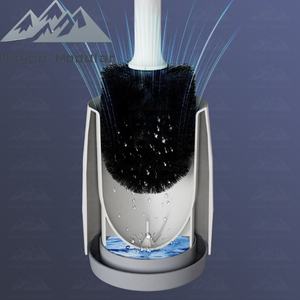 מברשת אסלה מסיליקון לתלייה על הקיר של Wayon עם מתקן נוזלים ומעמד מאוורר, סט לניקוי אסלה - Product Image 2