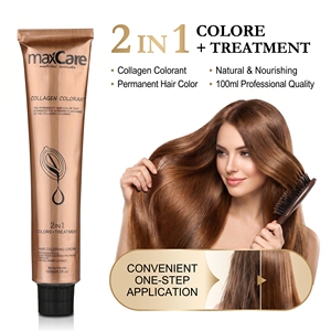 Tinta per Capelli Professionale a Marchio Privato per Uso in Salone, Permanente, a Basso Contenuto di <span class=keywords><strong>Ammoniaca</strong></span>, Lunga Durata, 2 in 1 Colorazione + Trattamento, Crema Colorante per Uomini - Product Image 2