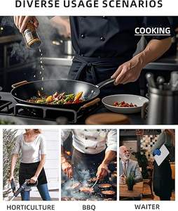 Tablier de serveur demi-serveur court en polyester noir avec LOGO personnalisé Tablier de taille pour cuisine Café Bar Tabliers de chef - Product Image 6