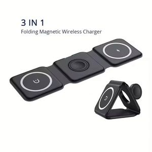แท่นชาร์จไร้สายแม่เหล็กแบบพับได้ 3 in 1 อเนกประสงค์ สำหรับโทรศัพท์มือถือ - Product Image 2