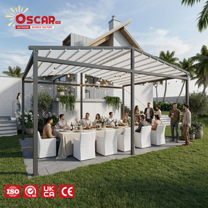 Pergola rétractable imperméable en gros pour jardin - Auvent rétractable mural pour terrasse extérieure - Product Image 1