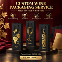 Sacs cadeaux noirs en gros pour vin, 11 x 9 x 35 cm, avec impression dorée, pour dégustations en vignobles, cadeaux de fêtes et banquets