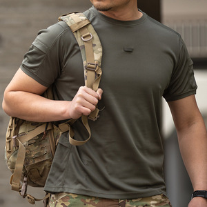 T-shirt tattica da uomo <span class=keywords><strong>Tks</strong></span> a girocollo a maniche corte ad asciugatura rapida con tasche, maglietta sportiva estiva traspirante - Product Image 1